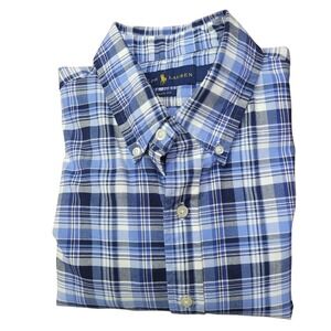 Ralph Lauren Mens Plaid Button Down Long Sleeve Classic‎ Fit Shirt
